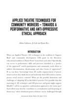 Applied Theatre techniques for community workers- Towards a performative and anti-oppressive ethical approach