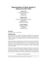 Representations of Queer Identity in Games from 2013–2015