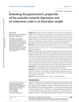 Evaluating the psychometric properties of the attitudes towards depression and its treatments scale in an Australian sample