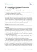 Do National Cultural Traits Affect Comparative Advantage in Cultural Goods?