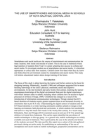 The Use of Smartphones and Social Media in Schools of Kota Salatiga, Central Java