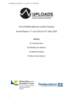 UPLOADS National Incident Dataset Annual Report: 1st June 2015 to 31st May 2016