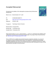 Development and validation of the metacognitive processes during Performances Questionnaire