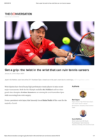 Get a grip: the twist in the wrist that can ruin tennis careers