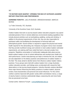 "I'd Rather Have Shapes": Opening the Box of Outdoor Leaders' Dietary Practices and Preferences