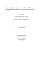 Understanding the neighbourhood attributes which best support independent living opportunities for adults with intellectual disability