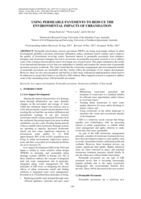 Using permeable pavements to reduce the environmental impacts of urbanisation