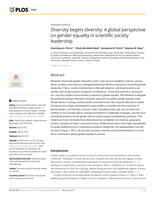 Diversity begets diversity: A global perspective on gender equality in scientific society leadership