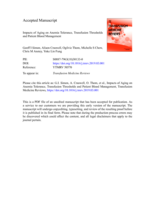 Impacts of Aging on Anemia Tolerance, Transfusion Thresholds and Patient Blood Management
