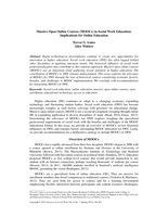 Massive Open Online Courses (MOOCs) in social work education: Implications for online education