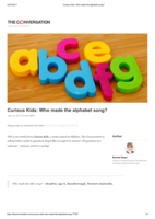 Curious Kids: Who made the alphabet song?