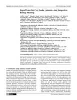 Report from the First Snake Genomics and Integrative Biology Meeting