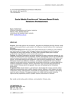 Social Media Practices of Vietnam-Based Public Relations Professionals
