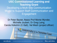 Developing a multi-site communication model; to support staff communication and engagement