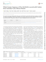 Whole-Genome Sequences of Five Burkholderia pseudomallei Isolates from Australian Cystic Fibrosis Patients