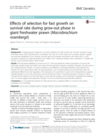 Effects of selection for fast growth on survival rate during grow-out phase in giant freshwater prawn (Macrobrachium rosenbergii)