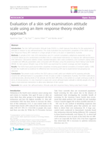 Evaluation of a skin self examination attitude scale using an item response theory model approach