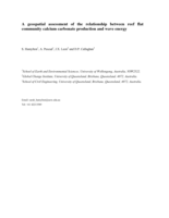 A geospatial assessment of the relationship between reef flat community calcium carbonate production and wave energy