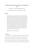 Preparing preservice teachers to be data literate: A Queensland case study
