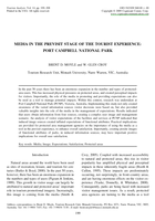 Media in the previsit stage of the tourist experience: Port campbell national park