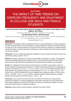 Pilot Study: The impact of time trends on exercise frequency and enjoyment in college-age male and female students