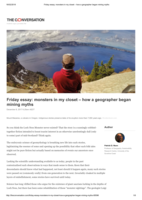 Friday essay: monsters in my closet – how a geographer began mining myths