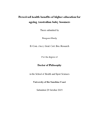 Perceived health benefits of higher education for ageing Australian baby boomers