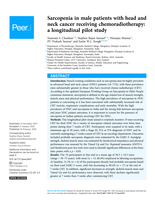 Sarcopenia in male patients with head and neck cancer receiving chemoradiotherapy: a longitudinal pilot study