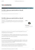 It’s OK to skip your period while on the pill
