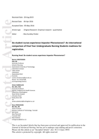 Do student nurses experience Imposter Phenomenon? An international comparison of Final Year Undergraduate Nursing Students readiness for registration