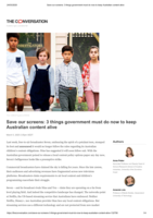 Save our screens: 3 things government must do now to keep Australian content alive