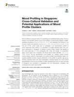 Mood Profiling in Singapore: Cross-Cultural Validation and Potential Applications of Mood Profile Clusters