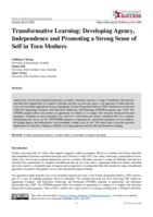 Transformative Learning: Developing Agency, Independence and Promoting a Strong Sense of Self in Teen Mothers