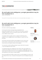 As work gets more ambiguous, younger generations may be less equipped for it