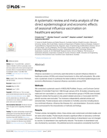 A systematic review and meta-analysis of the direct epidemiological and economic effects of seasonal influenza vaccination on healthcare workers