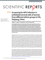 Screening for HPV infection in exfoliated cervical cells of women from different ethnic groups in Yili, Xinjiang, China