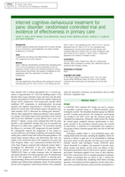 Internet cognitive-behavioural treatment for panic disorder: Randomised controlled trial and evidence of effectiveness in primary care