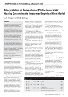 Interpretation of Conventional Photochemical Air Quality Data using the Integrated Empirical Rate Model