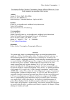 Developing a profile of alcohol consumption patterns of police officers in a large scale sample of an Australian police service