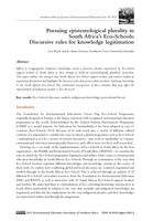 Pursuing epistemological plurality in South Africa’s Eco-Schools: Discursive rules for knowledge legitimation