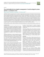 The relationship between adaptive management of social-ecological systems and law: a systematic review