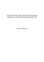 Exploring the day-to-day support needs and coping strategies of mothers with rheumatoid arthritis (RA)