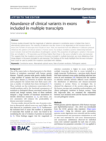 Abundance of clinical variants in exons included in multiple transcripts