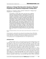 Influence of hemp plant eccentric growth on physical properties and chemical compounds of hemp hurd