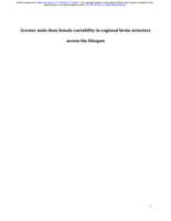 Greater male than female variability in regional brain structure across the lifespan