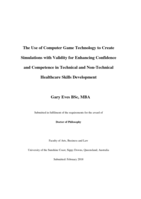 The Use of Computer Game Technology to Create Simulations with Validity for Enhancing Confidence and Competence in Technical and Non-Technical Healthcare Skills Development