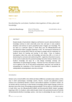 Decolonising the curriculum: Southern interrogations of time, place and knowledge