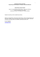 Screening for drugs in oral fluid : drug driving and illicit drug use in a sample of Queensland motorists