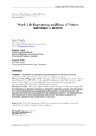 Work Life Expectancy and Loss of Future Earnings: A Review