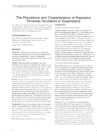 The prevalence and characteristics of paediatric driveway accidents in Queensland